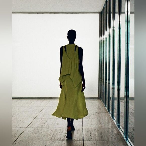 ZARA FLOWY DRESS WITH CAPE ZW COLLECTION - Picture 8 of 12